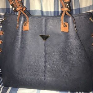 Blue leather Prada bag